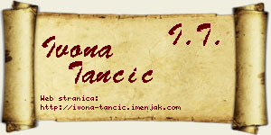 Ivona Tančić vizit kartica